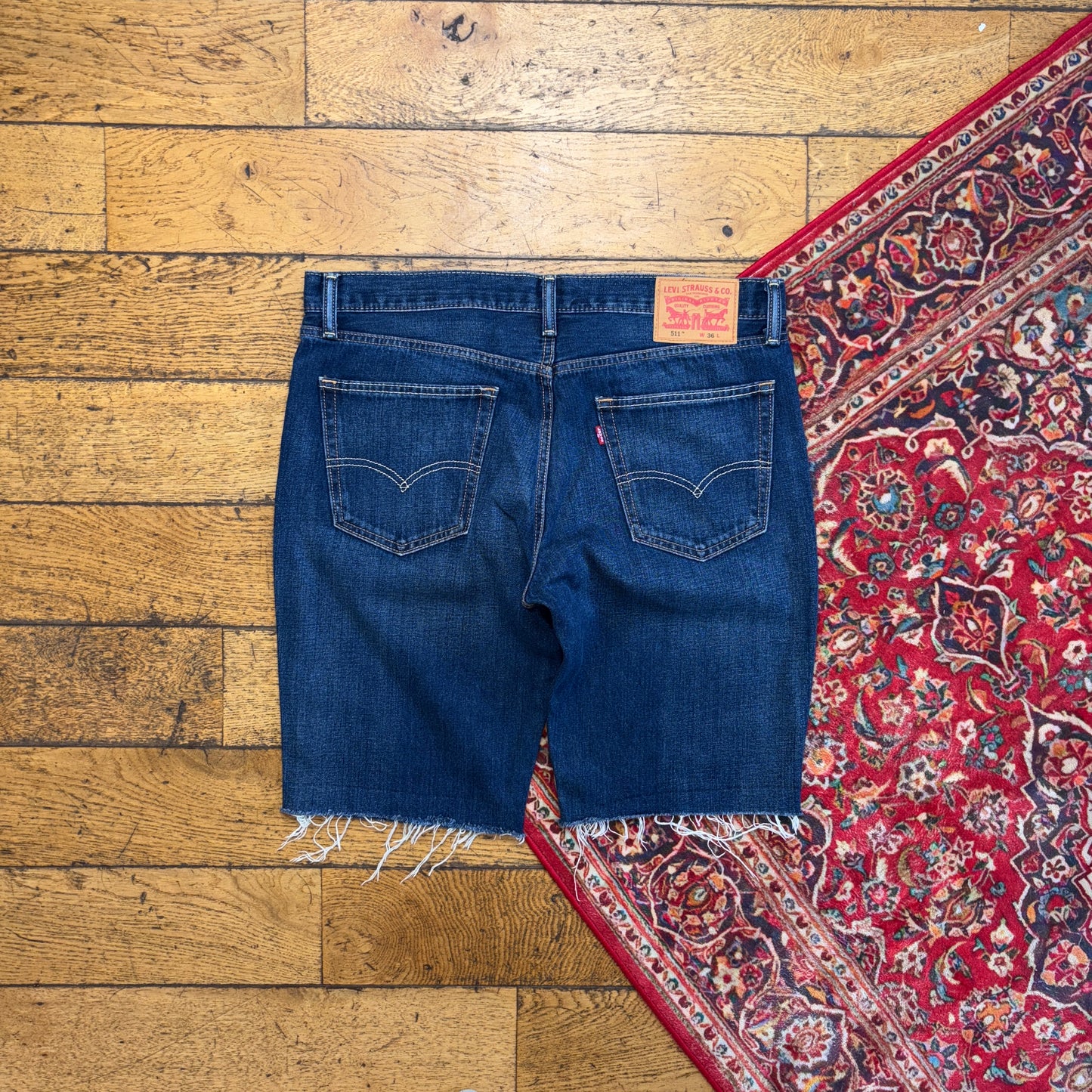 Vintage Levis 511 Slim Blue Denim Shorts - 36