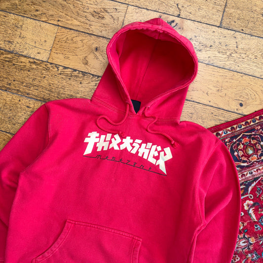 Vintage Thrasher Red Skate Hoodie Sweatshirt - L