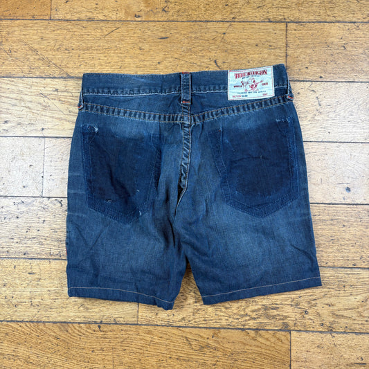 Vintage True Religion Blue Y2K Shorts Jorts - 32