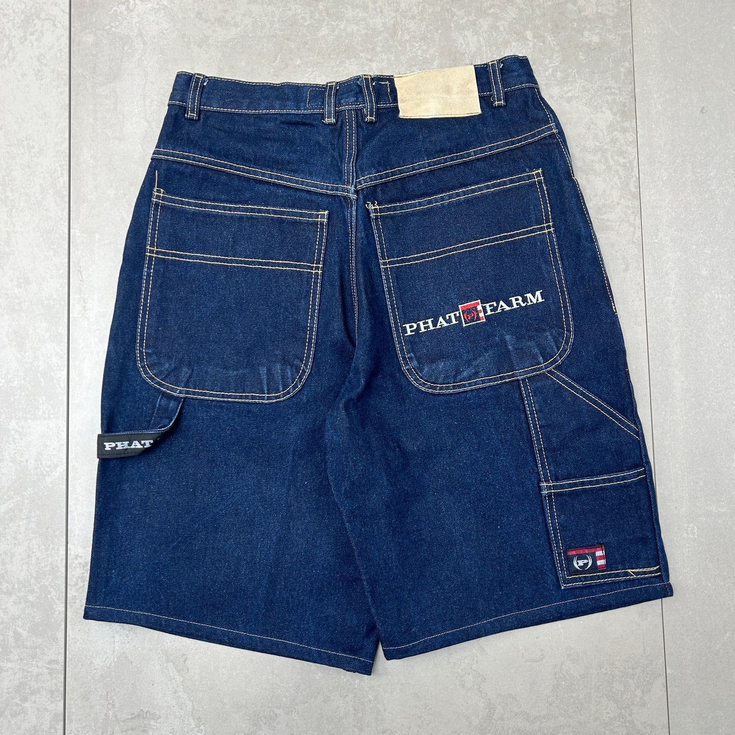 Vintage Phat Farm Embroidered Hip Hop Baggy Blue Shorts Jorts - 30