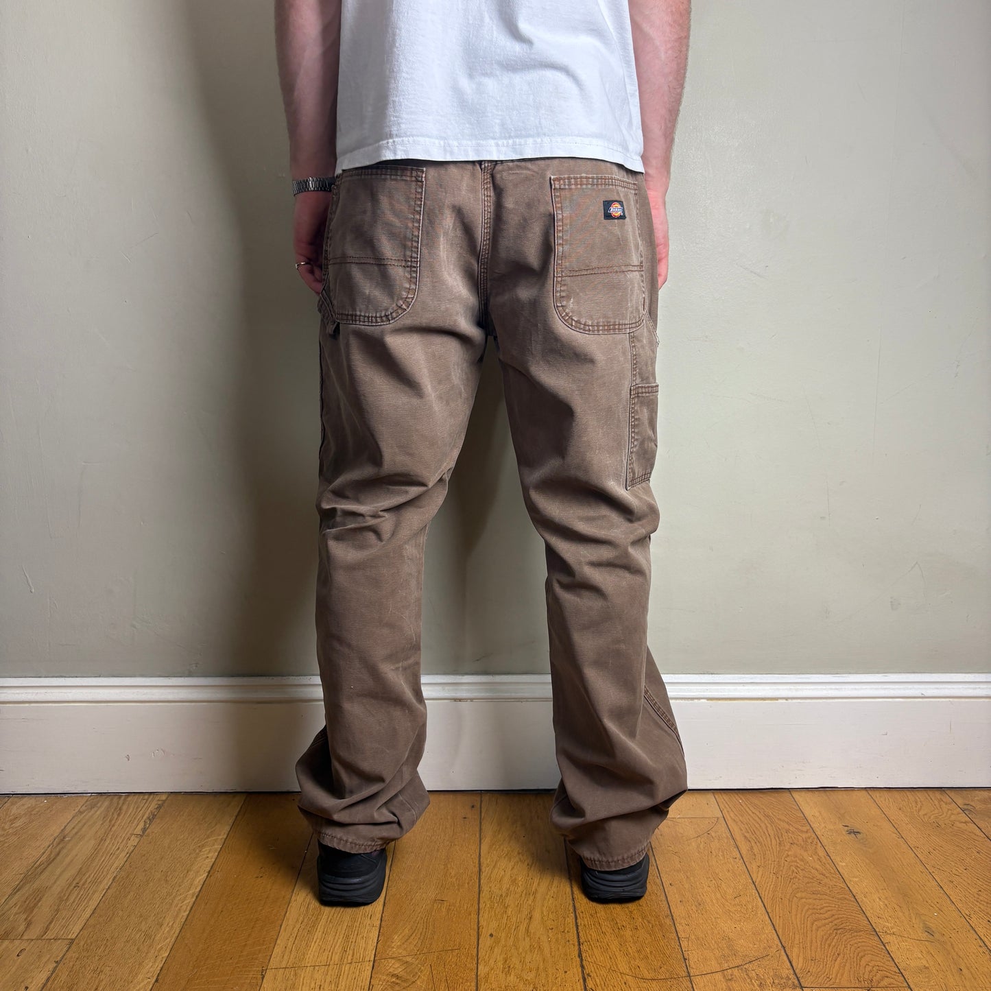 Vintage Dickies Brown Workwear Carpenter Baggy Trousers - 36R