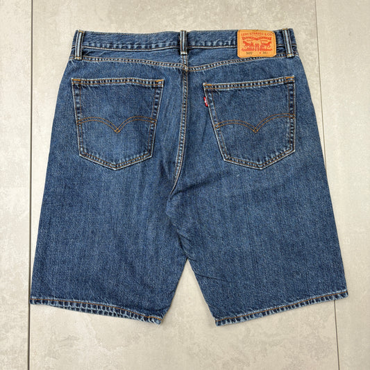 Vintage Levis 505 Blue Baggy Denim Shorts - 36