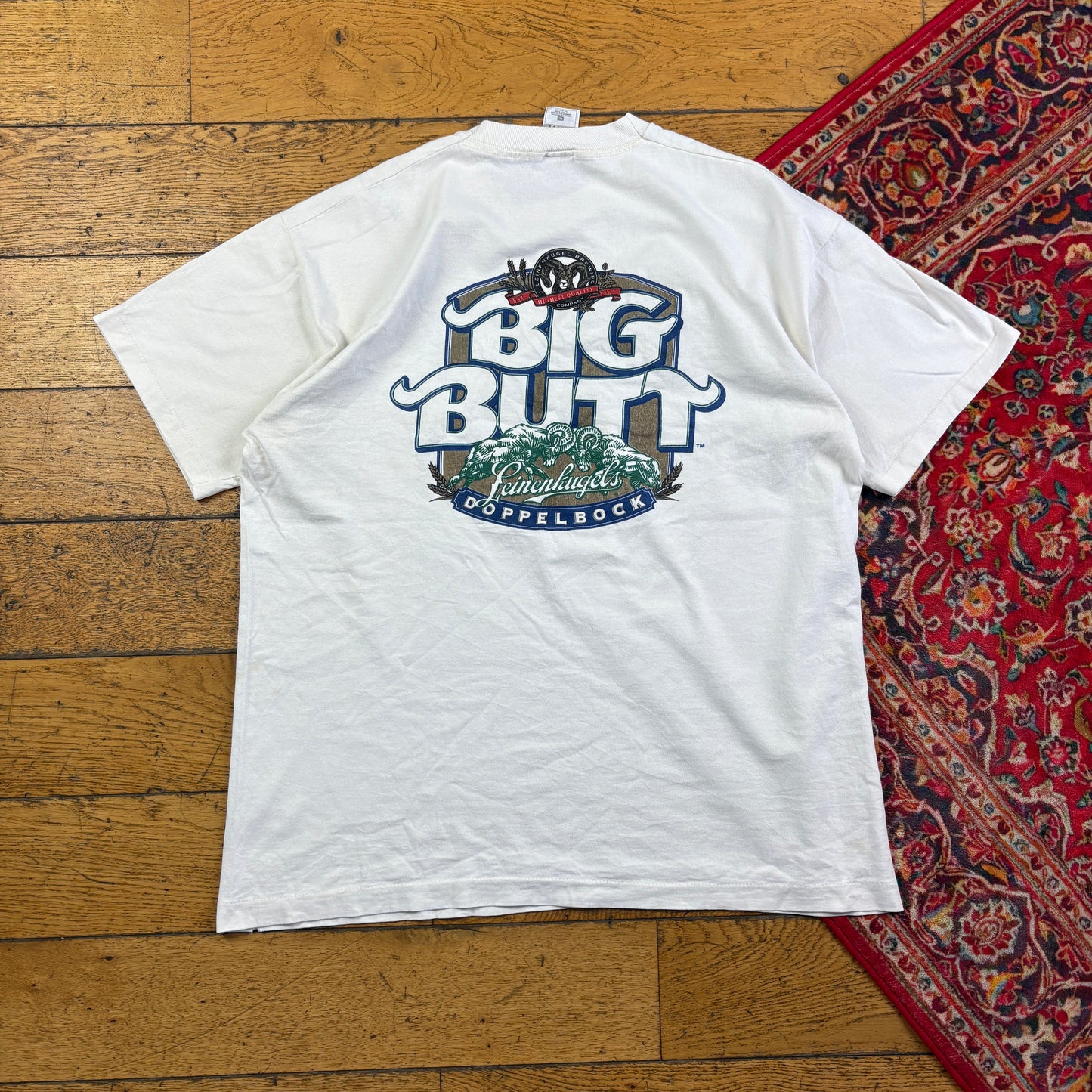 Vintage 90s Big Butt Funny White Beer Single Stitch Graphic T-Shirt - L