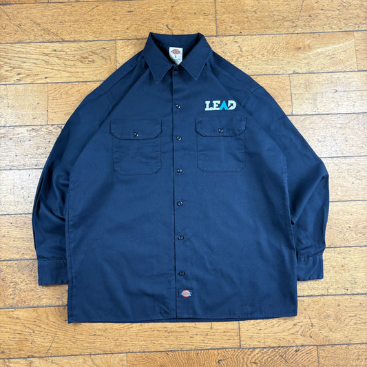 Vintage Navy Dickies Workwear Embroidered Shirt - L