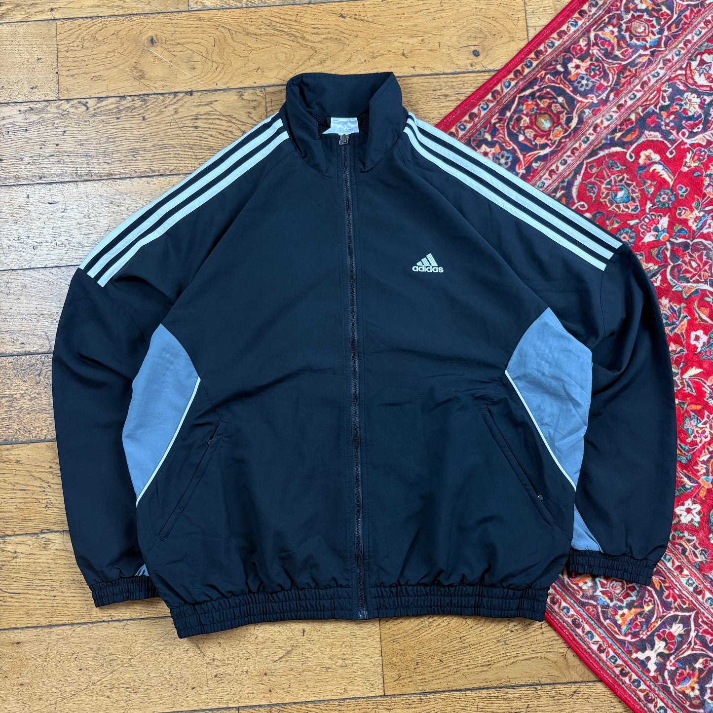 Vintage Adidas Black Tracksuit Jacket - XL