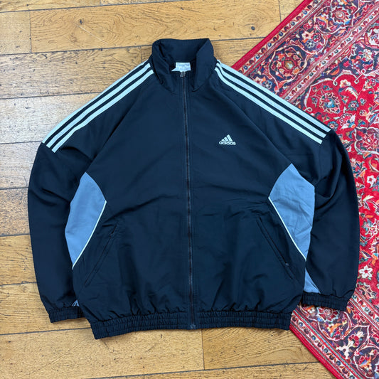 Vintage Adidas Black Tracksuit Jacket - XL