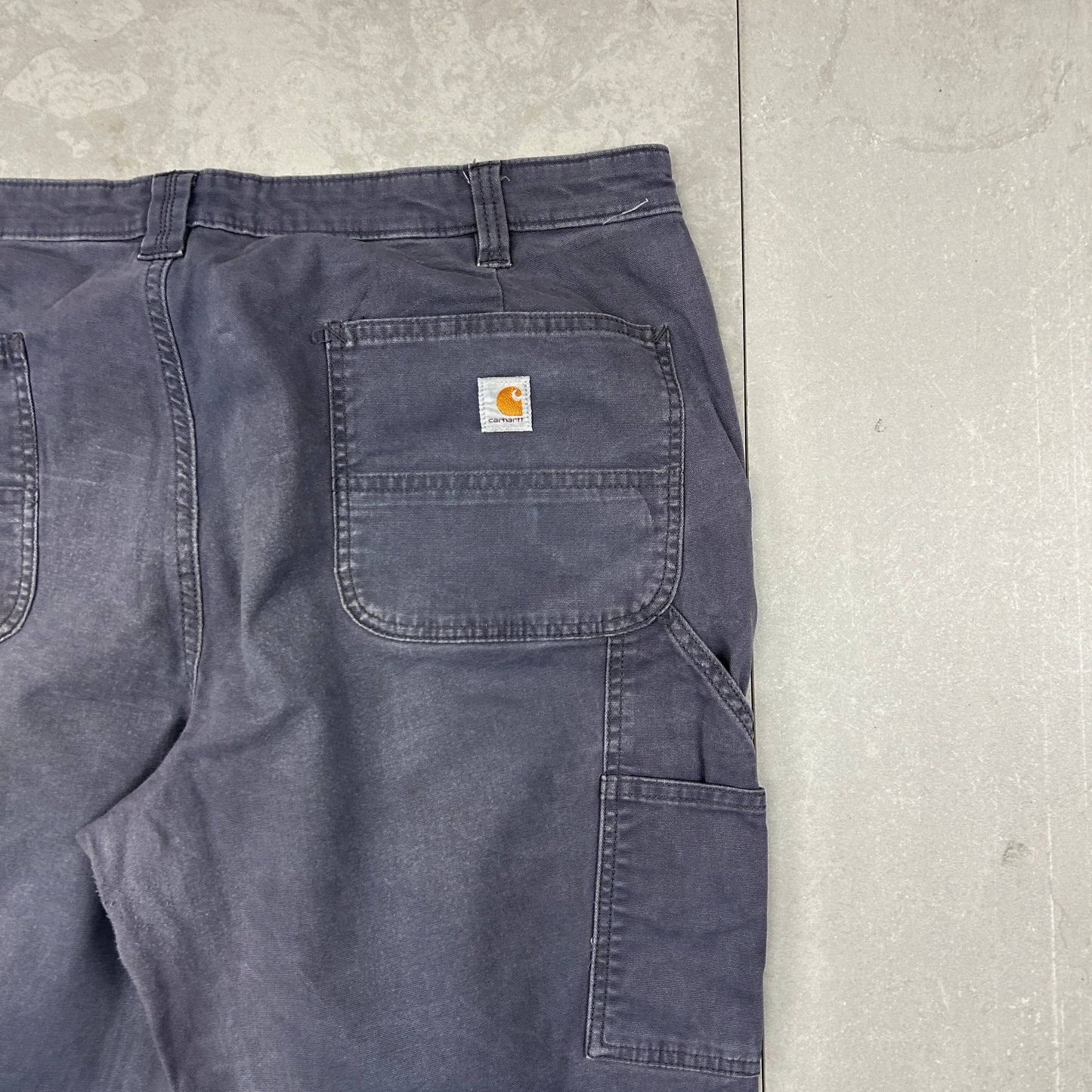 Vintage Carhartt Workwear Carpenter Grey Baggy Straight Trousers - 40