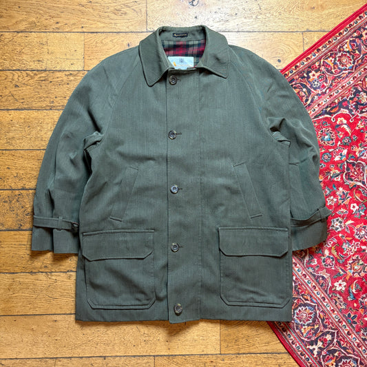 Vintage Aquascutum Green Mid Length Trench Jacket - XL