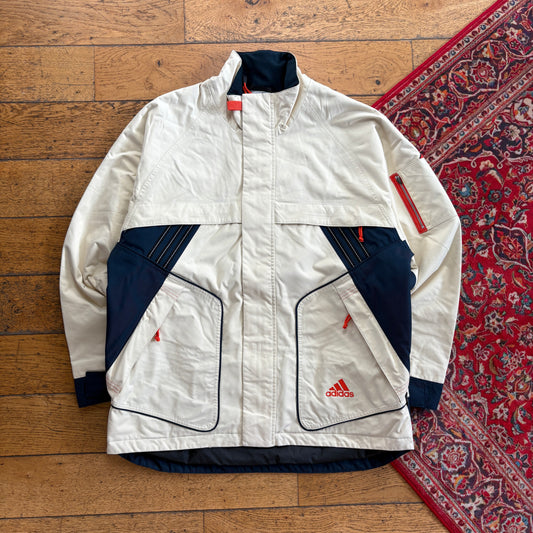 Vintage 90s Adidas Cream Technical Ski Snow Jacket - XL