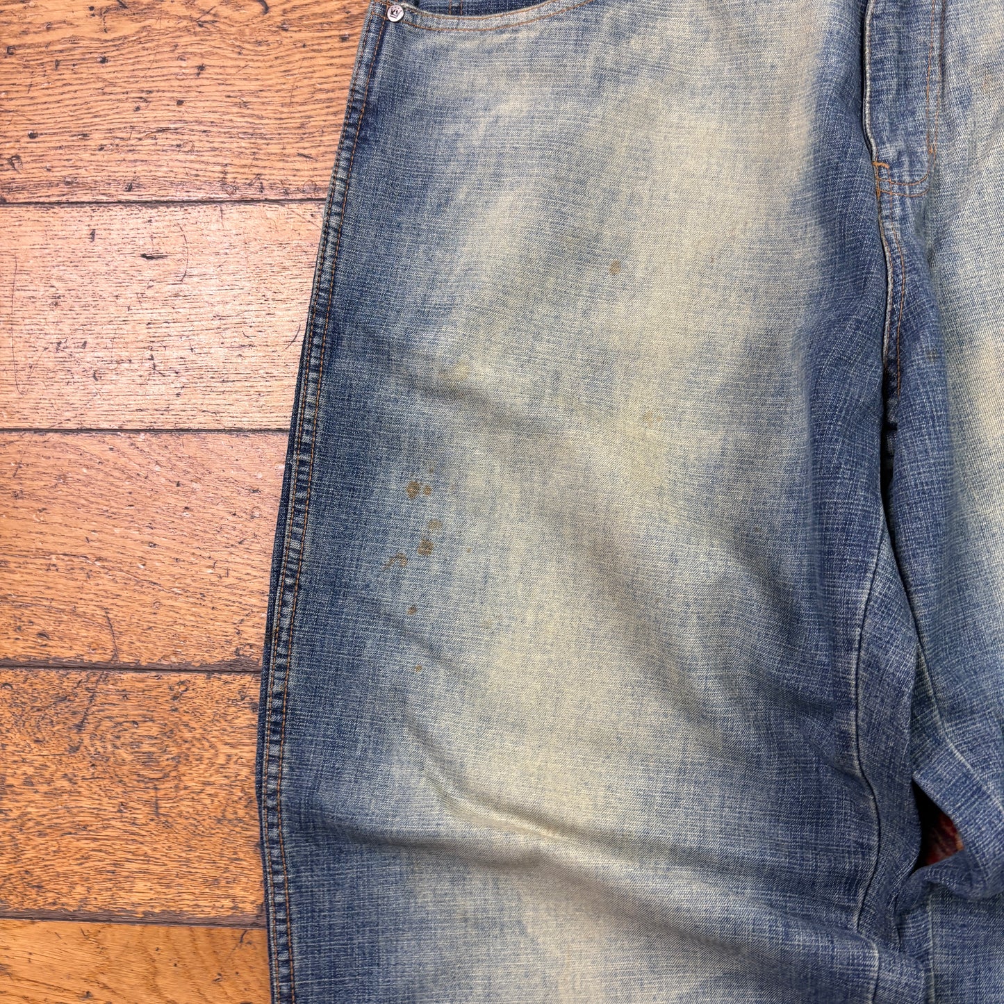 Vintage Blue Y2K Hip Hop Baggy Jeans - 36