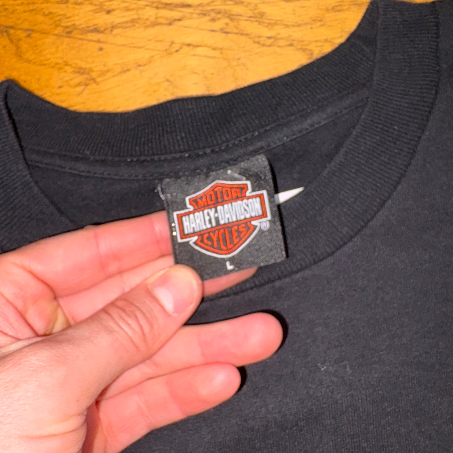 Vintage Harley Davidson Black Flames Y2K Graphic T-Shirt - S