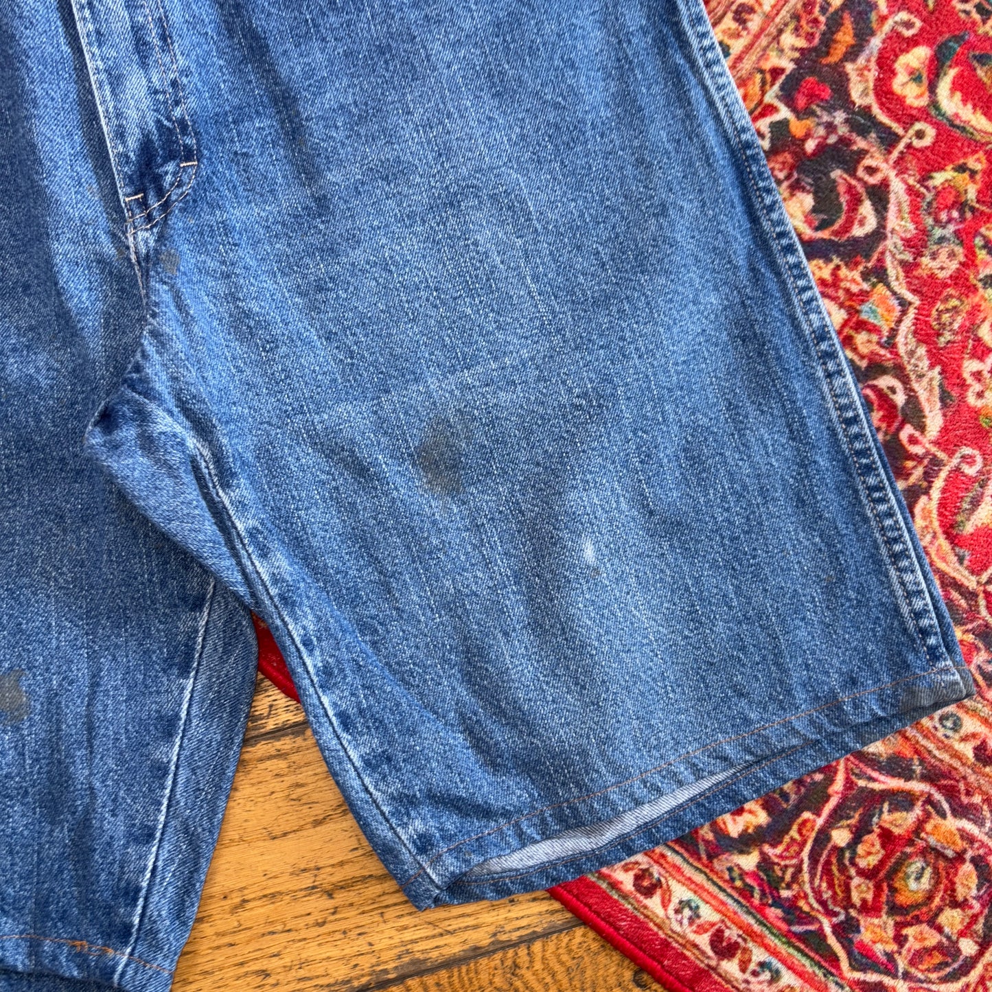 Vintage Dickies Workwear Carpenter Blue Baggy Shorts - 38