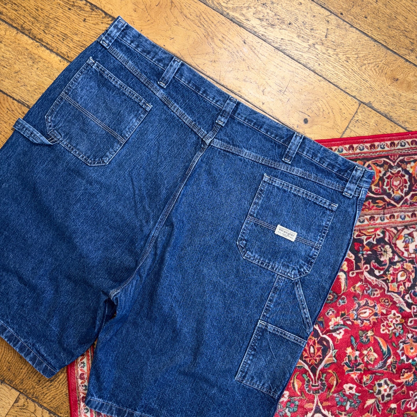 Vintage Wrangler Blue Denim Carpenter Baggy Shorts - 48