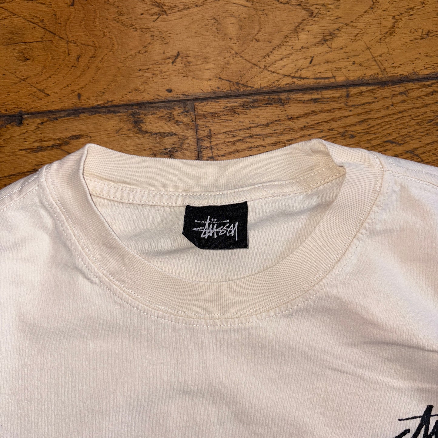 Vintage Stussy X Nike Cream Graphic T-Shirt - S
