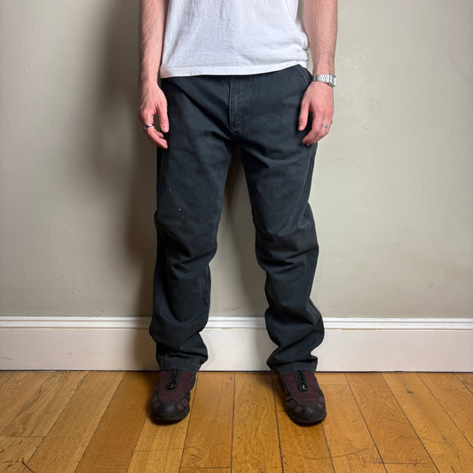 Vintage Carhartt Black Workwear Carpenter Baggy Trousers - 38L