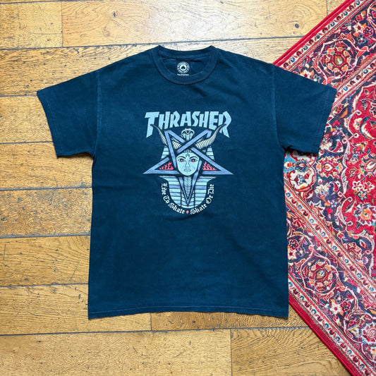 Vintage Thrasher Black Skate Graphic T-Shirt - S