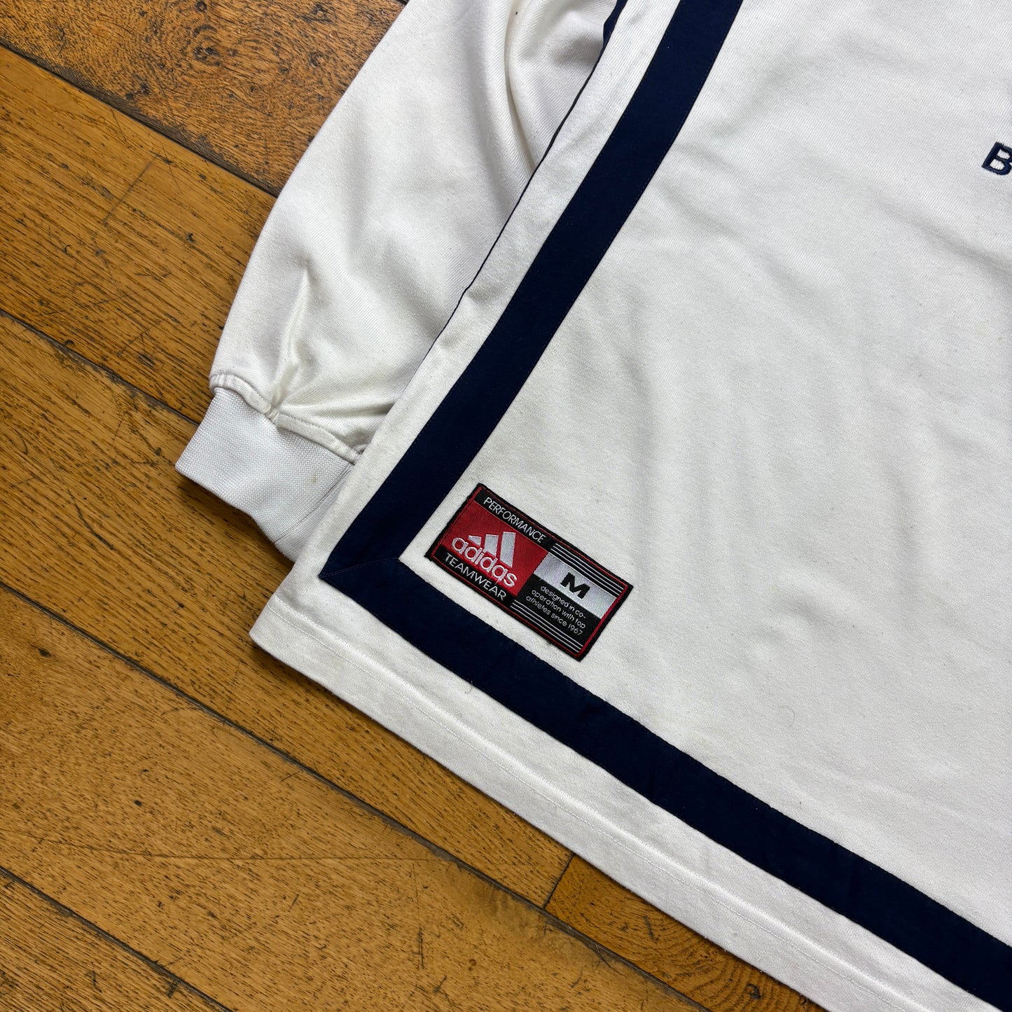 Vintage 90s Adidas Basketball White Embroidered Sweatshirt - XL