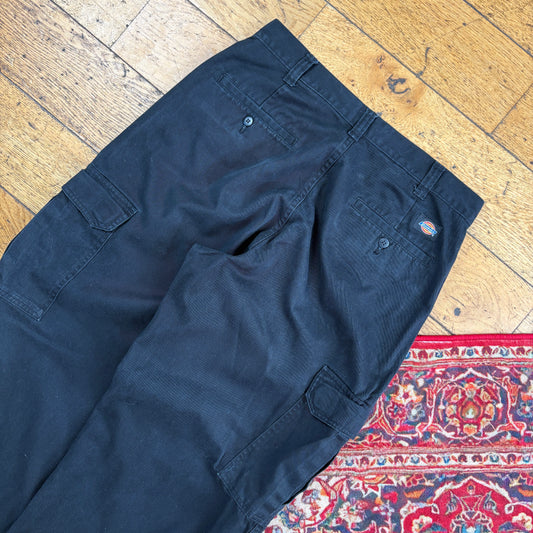 Vintage Dickies 874 Black Baggy Cargo Skate Trousers - 32