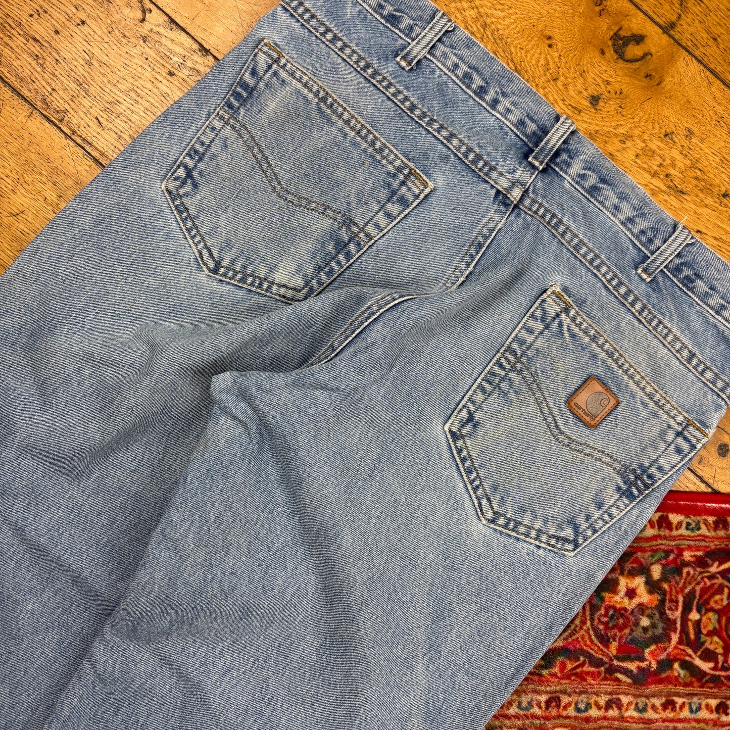 Vintage Carhartt Blue Workwear Carpenter Baggy Jeans - 36