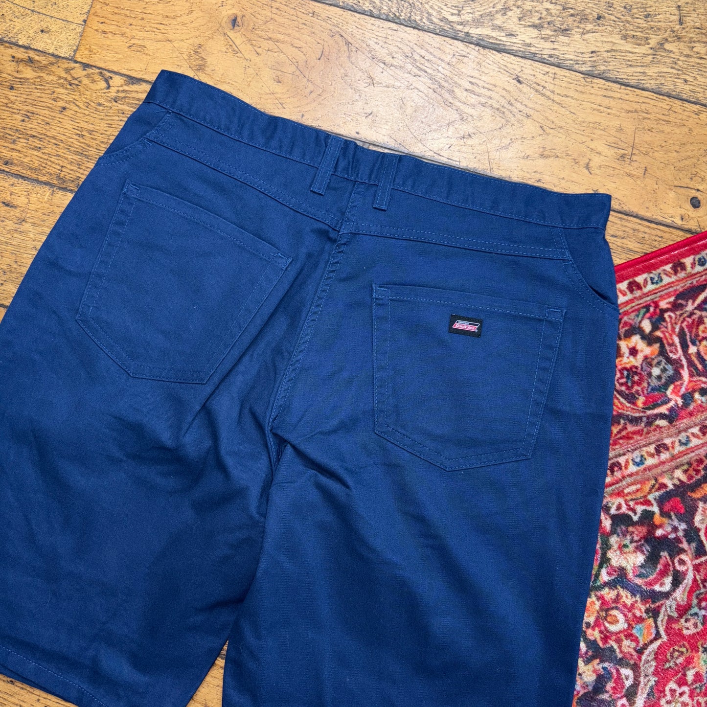 Vintage Dickies Workwear Carpenter Navy Baggy Shorts - 36