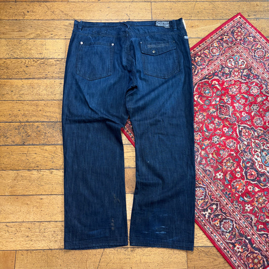 Vintage Coogi Navy Blue Embroidered Y2K Hip Hop Baggy Jeans - 48L