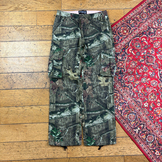 Vintage Real Tree Womens Cargo Camo Green Hunting Workwear Trousers - Size 12