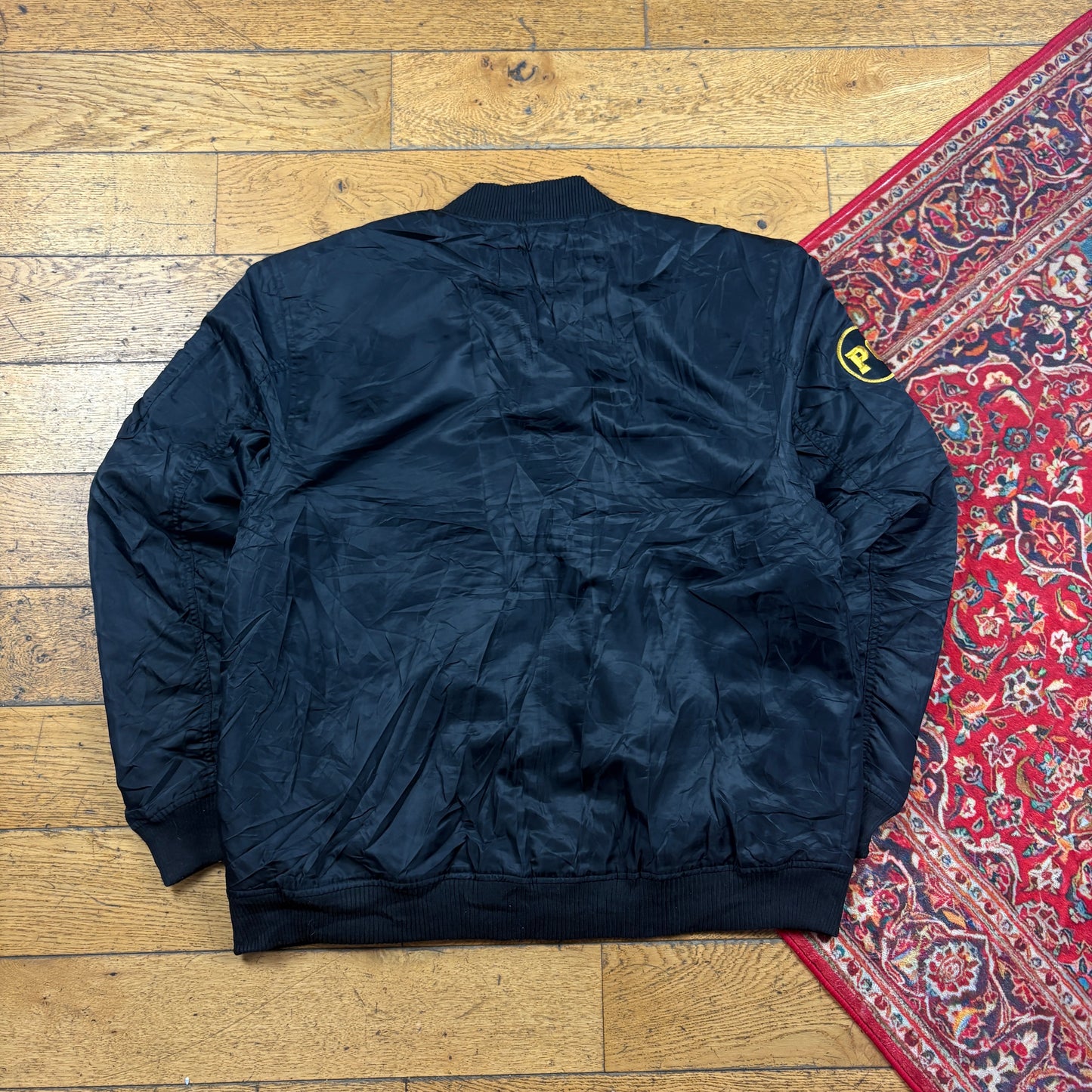 Vintage Black Trapping MA-1 Bomber Jacket - XXL
