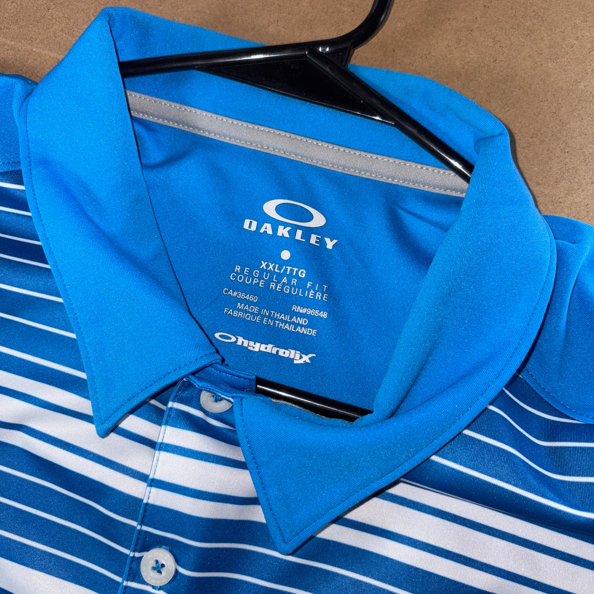 Oakley Blue Stripe Golf Polo T Shirt - 2XL