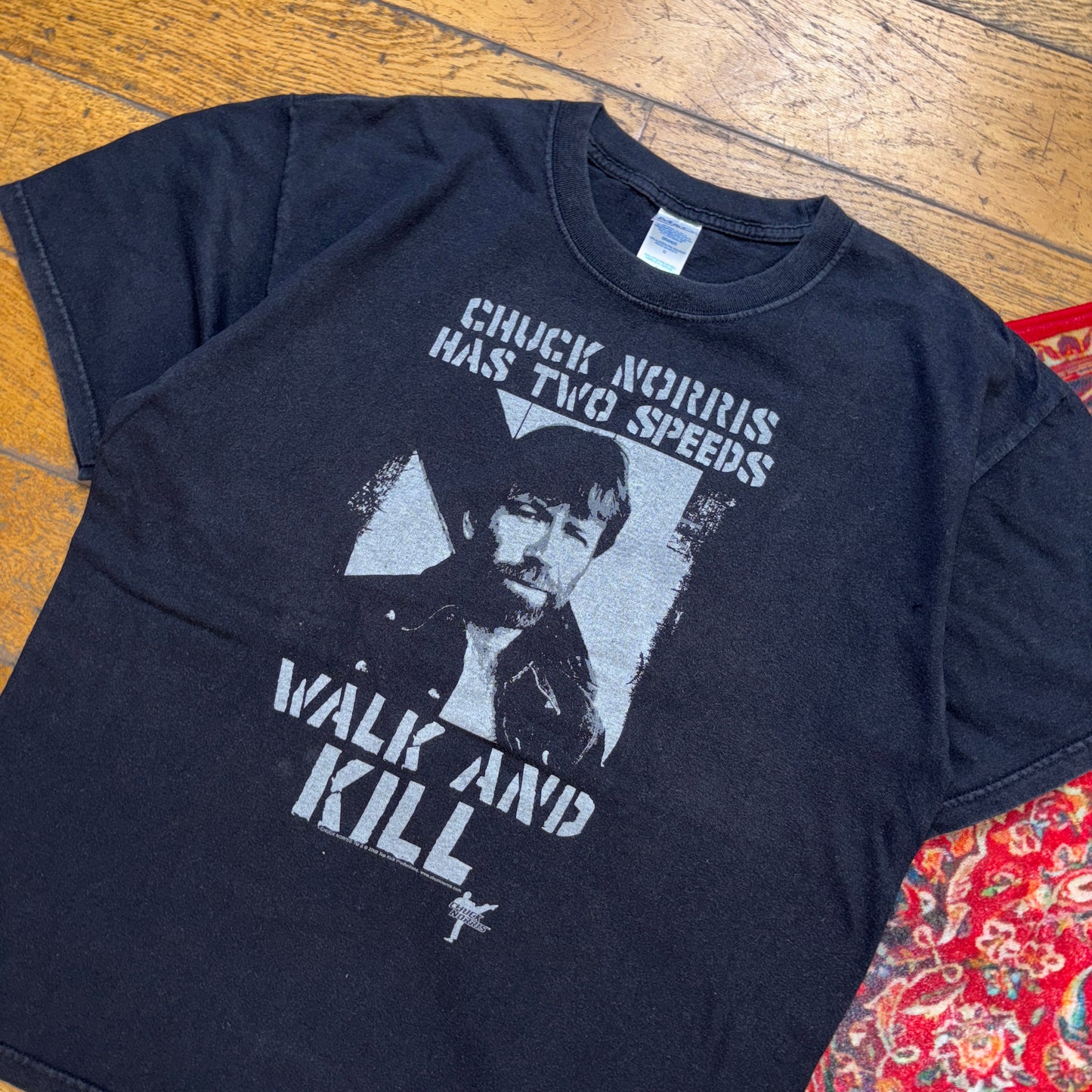 Vintage 2008 Chuck Norris Black Graphic T-Shirt - L