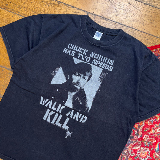Vintage 2008 Chuck Norris Black Graphic T-Shirt - L