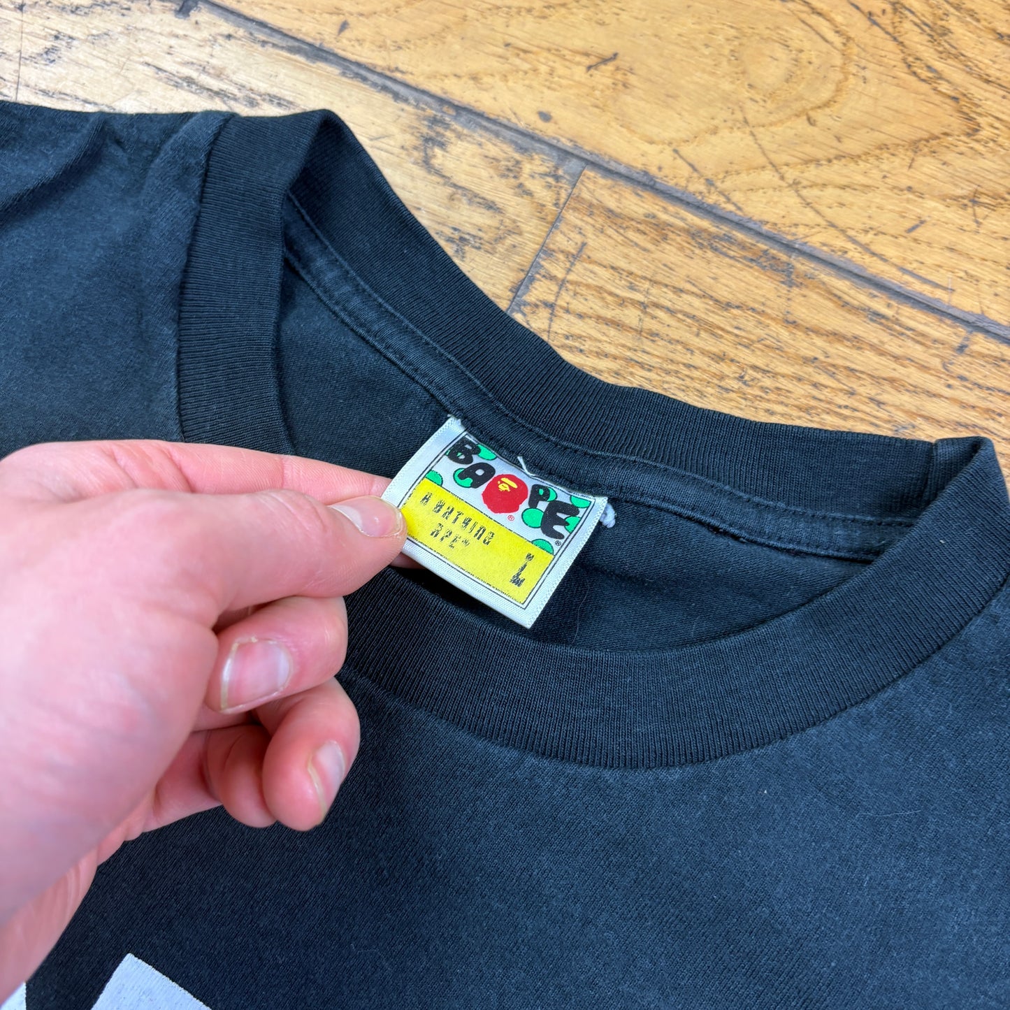 Vintage Bape Bathing Ape Black Graphic T-Shirt - M