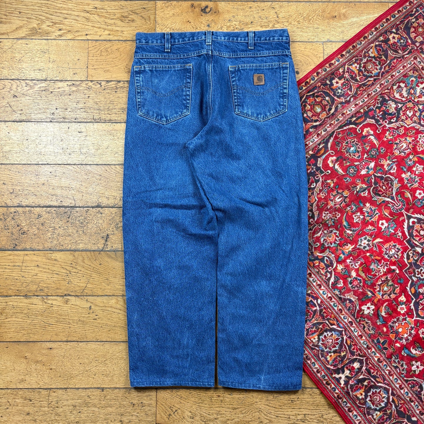 Vintage Carhartt Workwear Carpenter Blue Baggy Jeans - 36