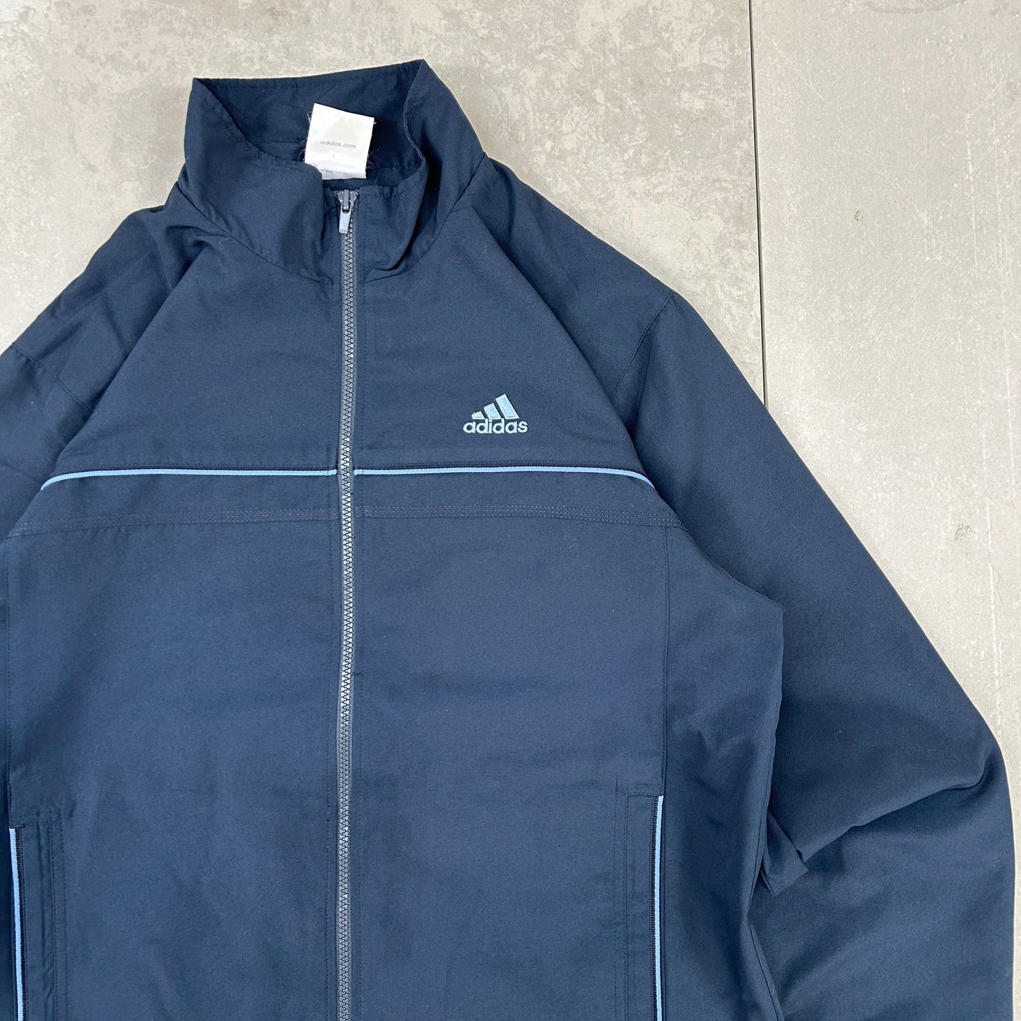 Vintage Adidas Navy Tracksuit Track Shell Windbreaker Jacket - M