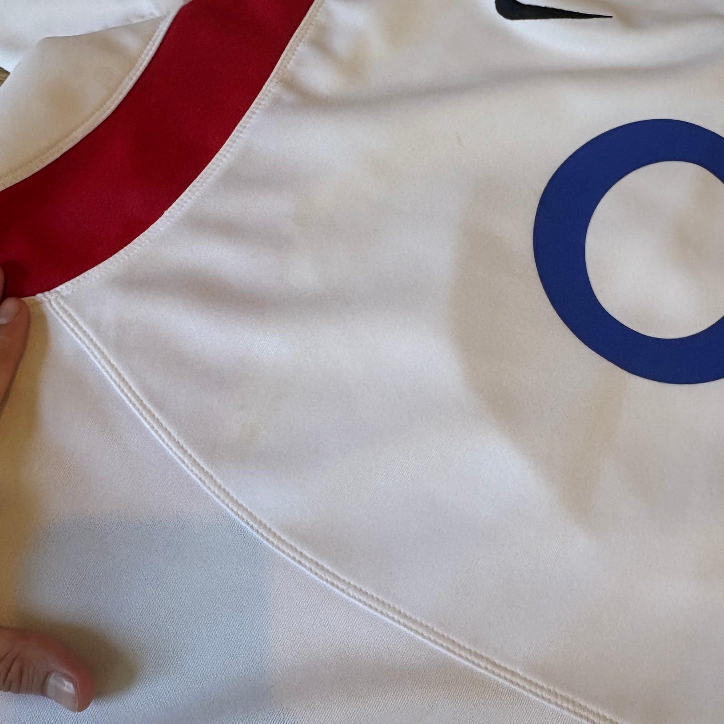 Vintage Nike England Rugby White Red Rugby Shirt - XL