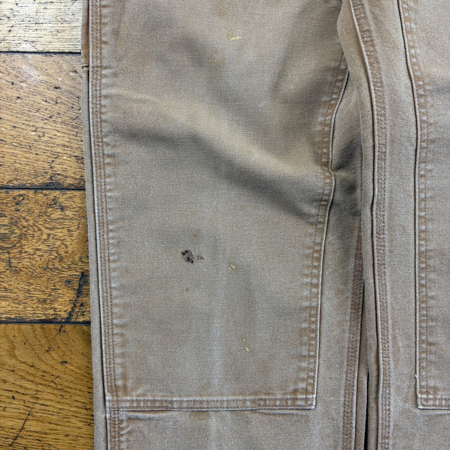 Vintage Carhartt Brown Double Knee Workwear Carpenter Baggy Trousers - 33