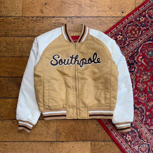Vintage Southpole Y2K Brown Varsity Embroidered Hip Hop Baseball Jacket - S