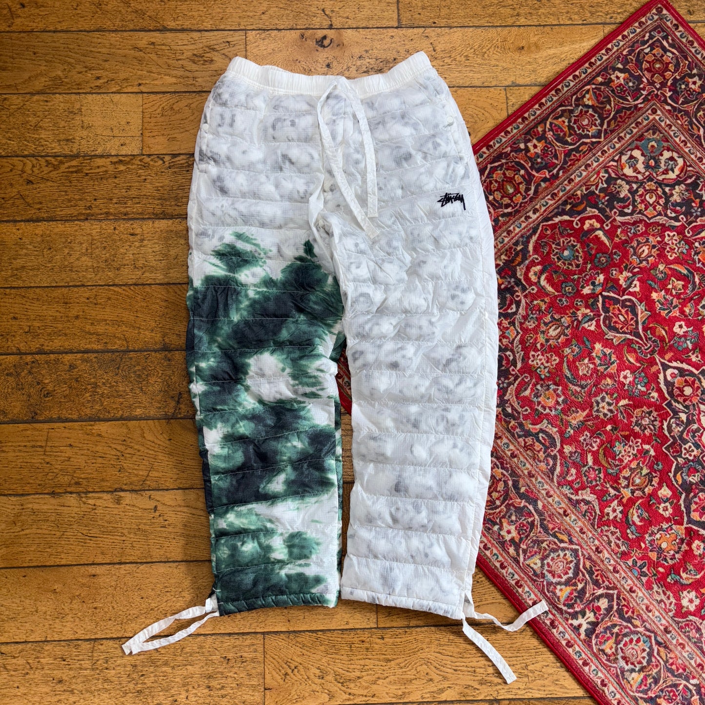 Vintage Stussy X Nike White Puffer Insulated Pant Tracksuit Bottoms Trousers - L
