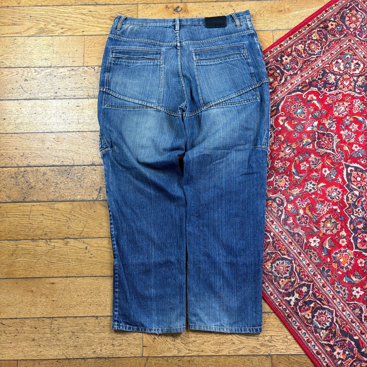 Vintage Sean John Blue Double Knee Y2K Hip Hop Baggy Jeans - 40