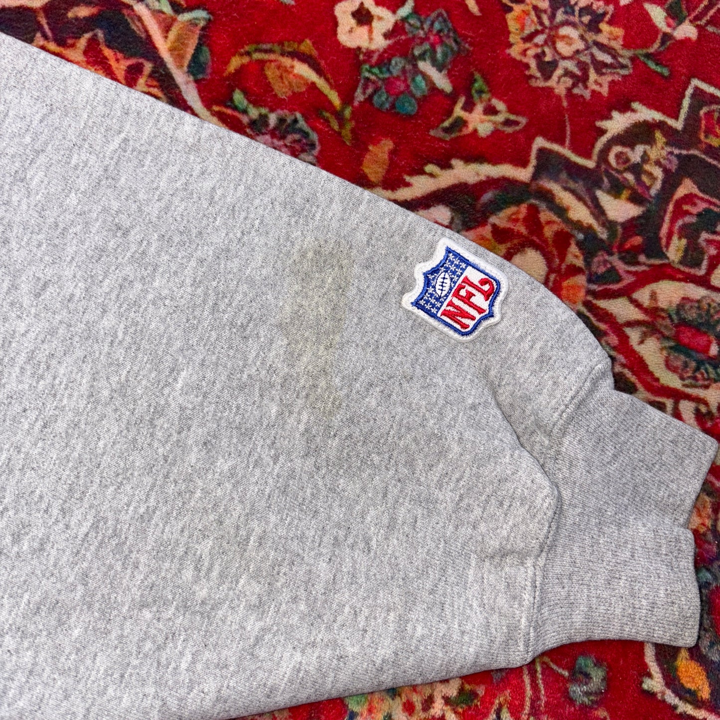 Vintage 90s Nike Swoosh NFL NY Giants Grey Embroidered Sweatshirt - 2XL