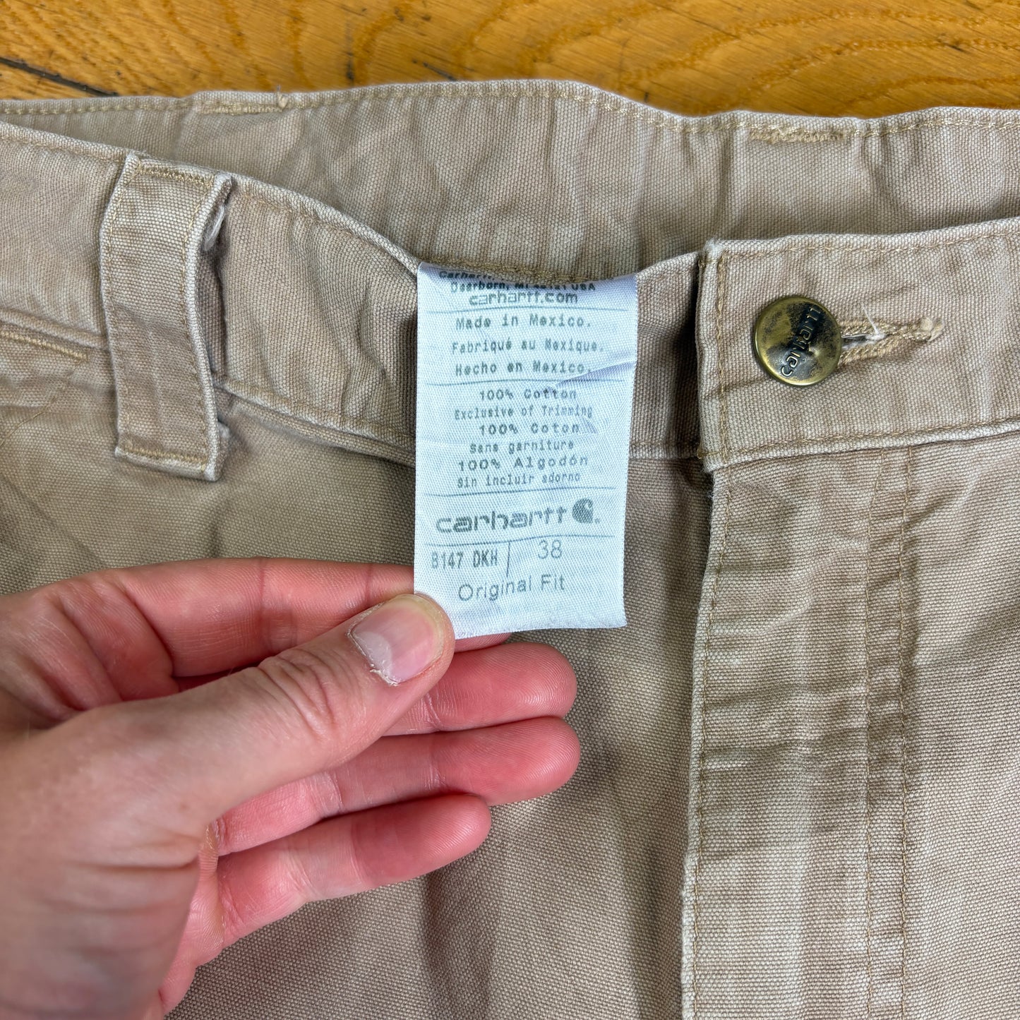 Vintage Carhartt Workwear Light Brown Baggy Carpenter Shorts - 38