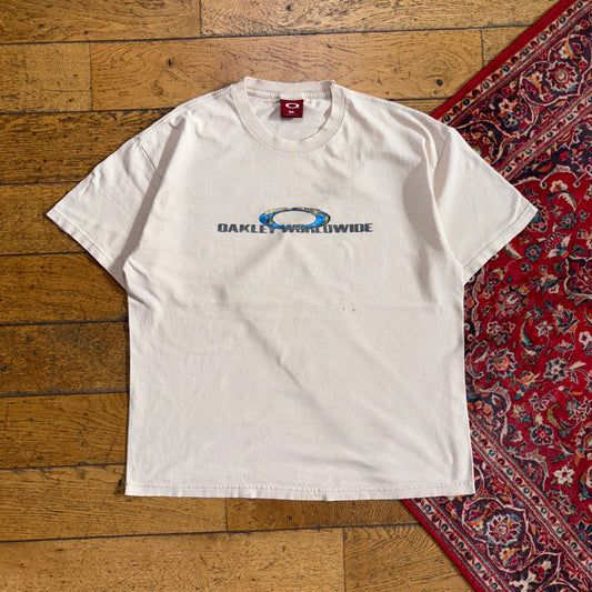 Vintage Oakley Cream Graphic T-Shirt - XL