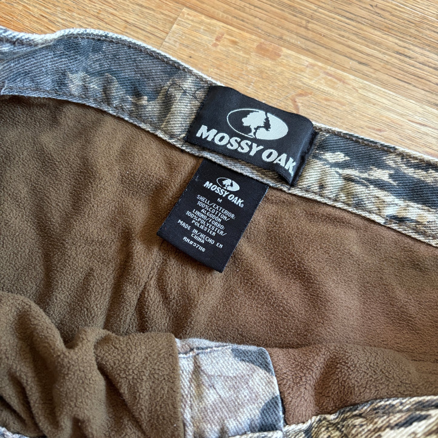 Vintage Real Tree Camo Green Hunting Fleece Lined Workwear Trousers - 34S