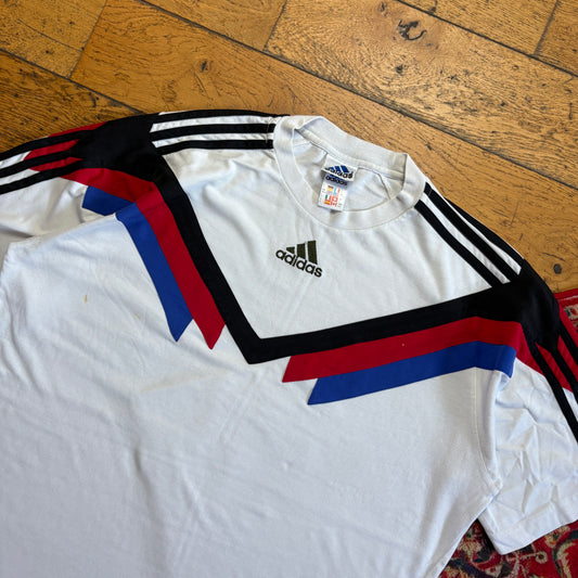 Vintage 90s Adidas Embroidered White T-Shirt - XL