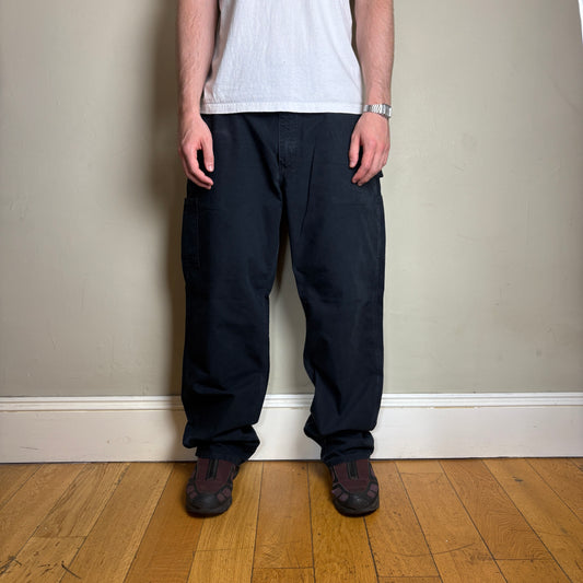Vintage Carhartt Black Workwear Carpenter Baggy Trousers - 36L