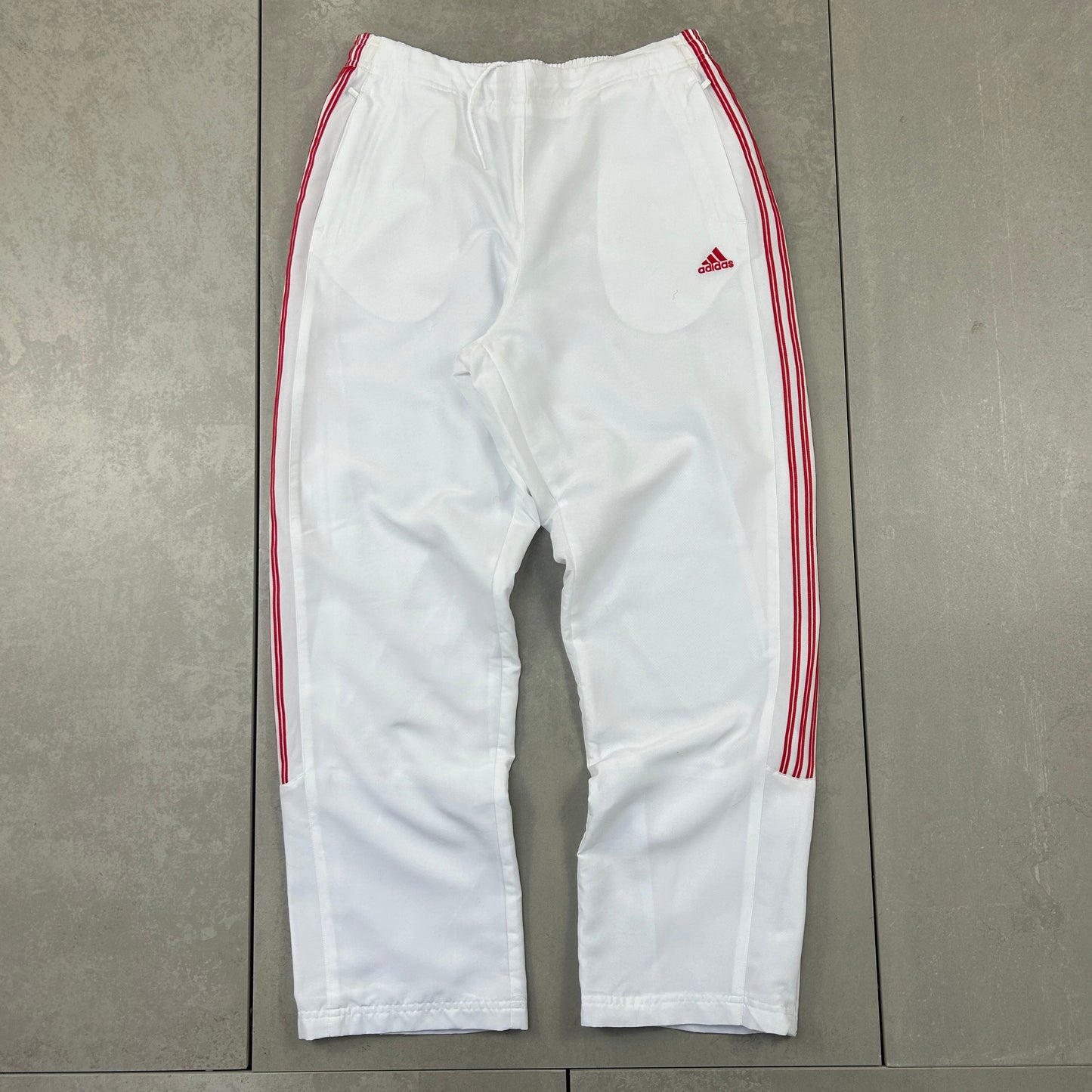 Vintage Adidas White Baggy Tracksuit Sweatpants Track Pants Bottoms - S