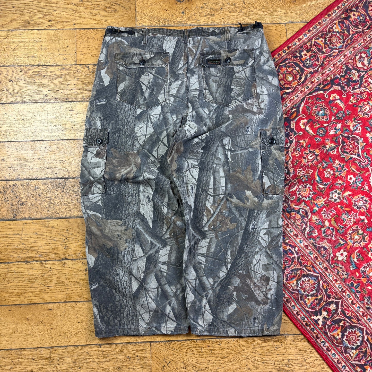 Vintage Real Tree Camo Green Cargo Hunting Workwear Trousers - 42