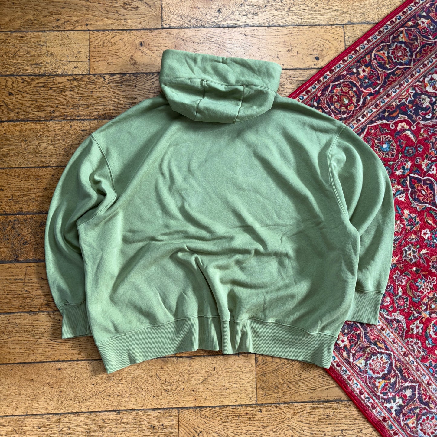 Vintage Nike Centre Swoosh Green Hoodie Embroidered Sweatshirt - 2XL