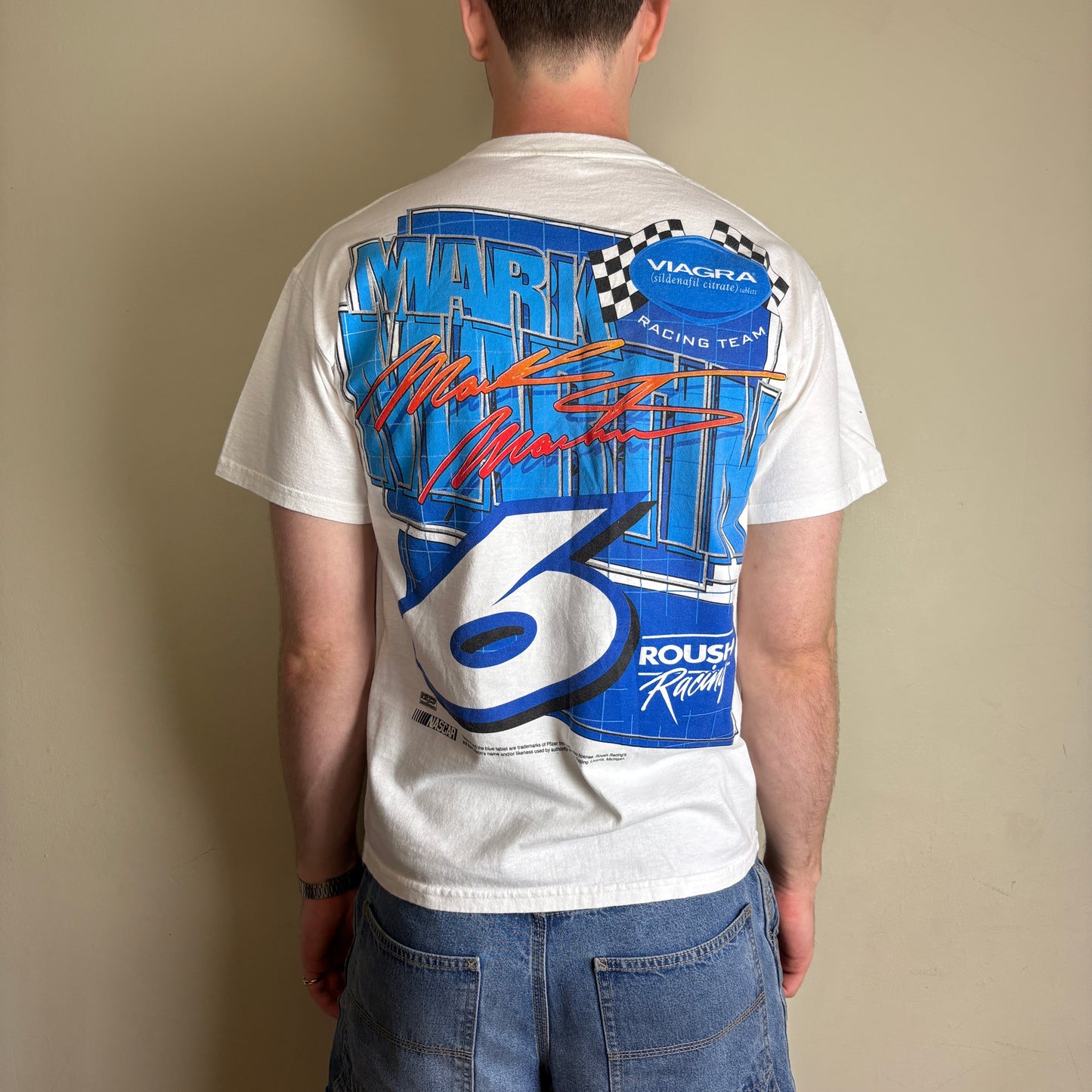 Vintage Nascar Viagra White Graphic T-Shirt - S