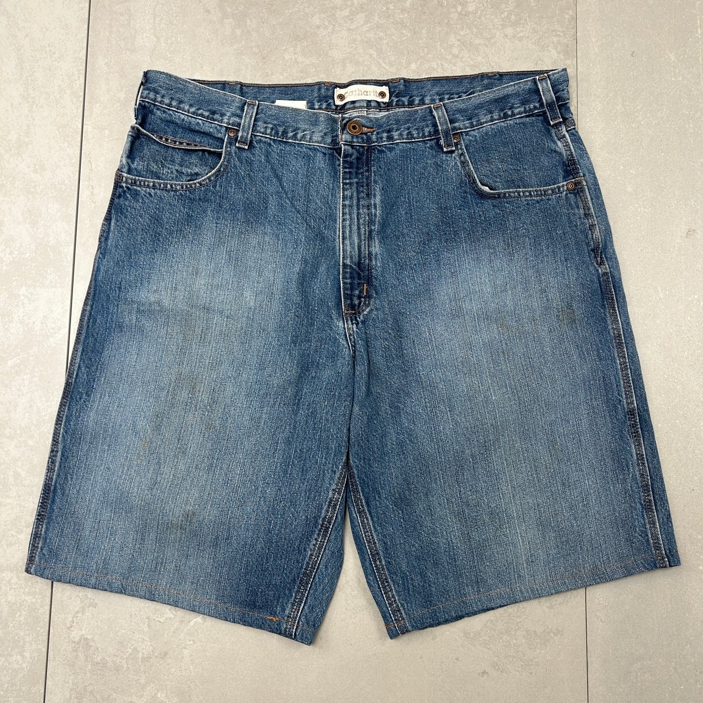 Vintage Carhartt Workwear Baggy Blue Carpenter Shorts - 42