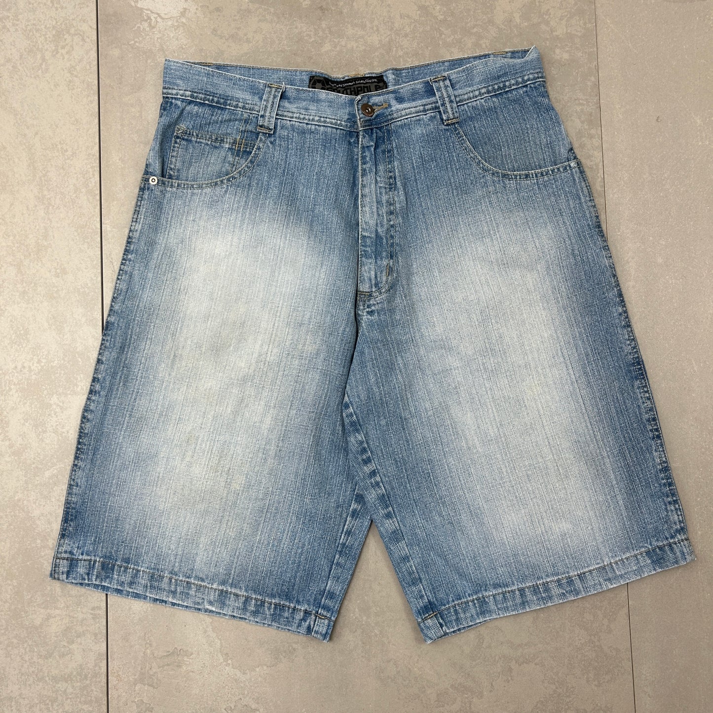 Vintage Southpole Embroidered Hip Hop Baggy Blue Shorts Jorts - 36